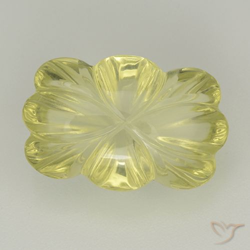 8.61ct Natürlicher Mittelgelb Quarz, Blumen-Schliff, Transparent