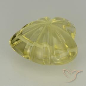 9,17 ctw natürlicher Blasses Gelb Quarz, Blumen-Schliff, Transparent