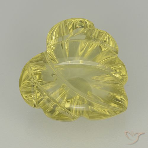 7.02ct Natürlicher hellgelb Quarz, Blumen-Schliff, Transparent