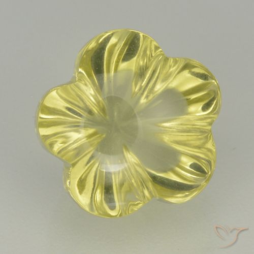 5.05ct Natürlicher Mittelgelb Quarz, Blumen-Schliff, Transparent