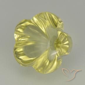 9,17 ctw natürlicher Mittelgelb Quarz, Blumen-Schliff, Transparent