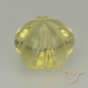 9,17 ctw natürlicher Mittelgelb Quarz, Blumen-Schliff, Transparent