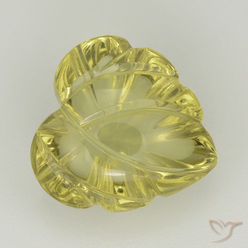 6.81ct Natürlicher Mittelgelb Quarz, Blumen-Schliff, Transparent