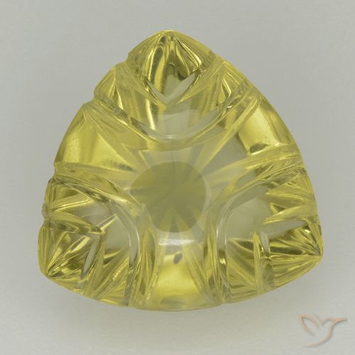 6.21ct Natürlicher Mittelgelb Quarz, Trillion, Transparent
