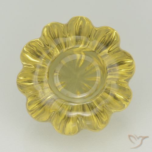 8.52ct Natürlicher Laguna Gelb Quarz, Blumen-Schliff, Transparent