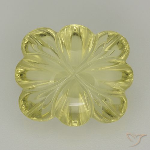 8.50ct Natürlicher Mittelgelb Quarz, Blumen-Schliff, Transparent