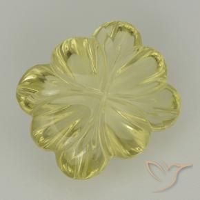 9,17 ctw natürlicher Mittelgelb Quarz, Blumen-Schliff, Transparent