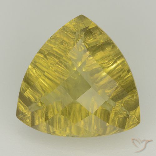 6.11ct Natürlicher Ananas Gelb Quarz, Trillion, Transparent
