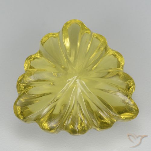 5.70ct Natürlicher Mittelhelles Gelb Quarz, Trillion, Transparent