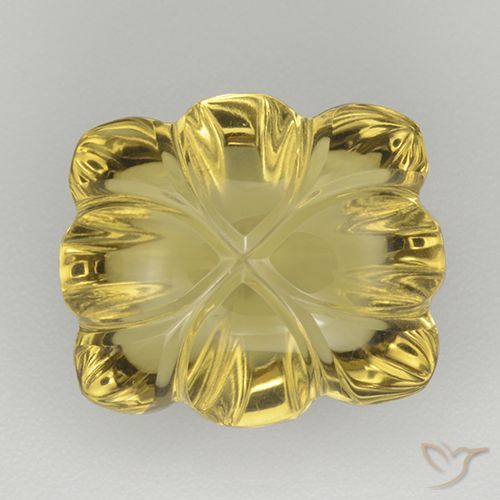 8.05ct Natürlicher hellgelb Quarz, Blumen-Schliff, Transparent