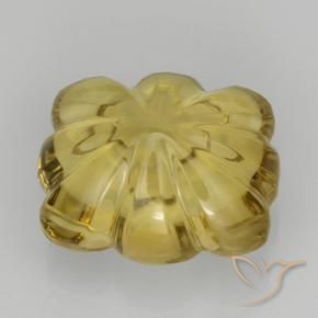 9,17 ctw natürlicher hellgelb Quarz, Blumen-Schliff, Transparent