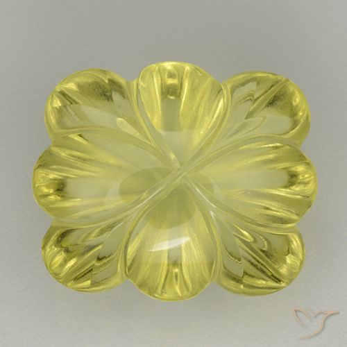 8.98ct Natürlicher Hummel Gelb Quarz, Blumen-Schliff, Transparent