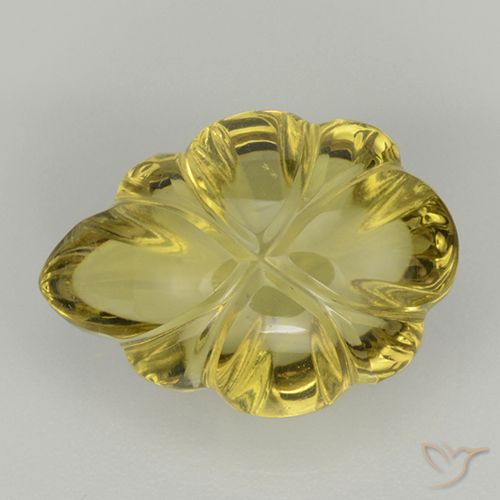 6.00ct Natürlicher Bräunliches Gelb Quarz, Blumen-Schliff, Transparent