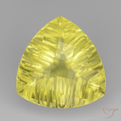 6.35ct Natürlicher Lebhaftes Gelb Quarz, Trillion, Transparent