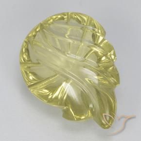 9,17 ctw natürlicher hellgelb Quarz, Blumen-Schliff, Transparent