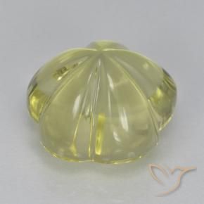 9,17 ctw natürlicher hellgelb Quarz, Blumen-Schliff, Transparent