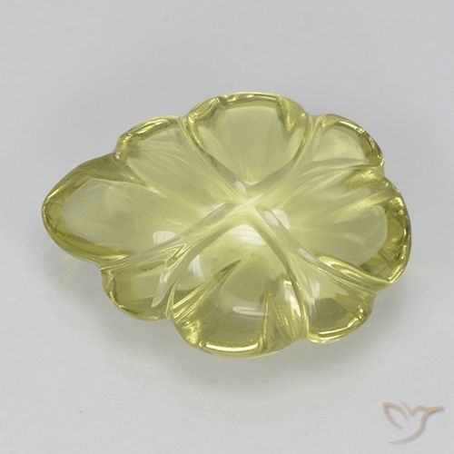 4.40ct Natürlicher Helles Maisgelb Quarz, Blumen-Schliff, Transparent