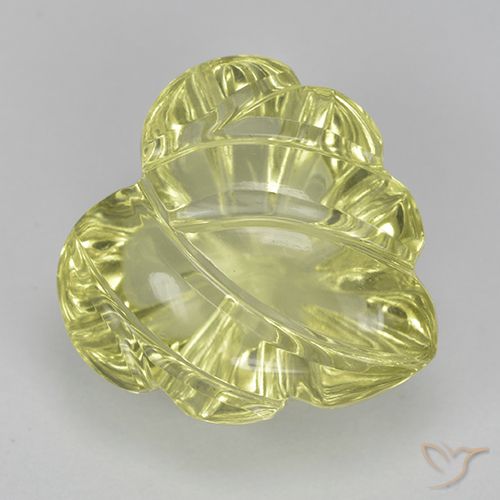 7.36ct Natürlicher Mittelhelles Gelb Quarz, Blumen-Schliff, Transparent