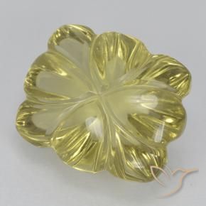 9,17 ctw natürlicher Mittelhelles Gelb Quarz, Blumen-Schliff, Transparent