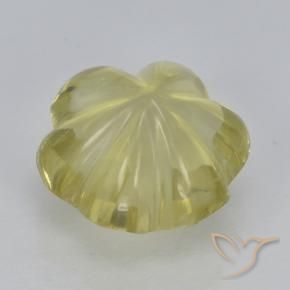 9,17 ctw natürlicher hellgelb Quarz, Blumen-Schliff, Transparent
