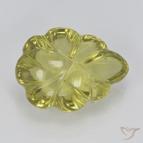 5.61ct Natürlicher Helles Ananasgelb Quarz, Blumen-Schliff, Transparent