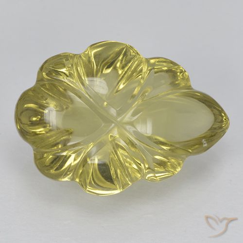 5.50ct Natürlicher Helles Gold-Gelb Quarz, Blumen-Schliff, Transparent