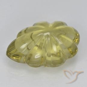 9,17 ctw natürlicher Helles Gold-Gelb Quarz, Blumen-Schliff, Transparent