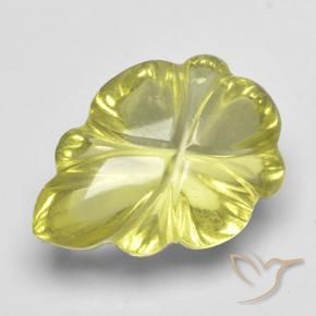 9,17 ctw natürlicher grünlich-gelb Quarz, Blumen-Schliff, Transparent