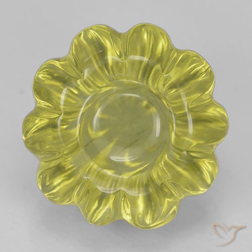 7.80ct Natürlicher Ananas Gelb Quarz, Blumen-Schliff, Transparent