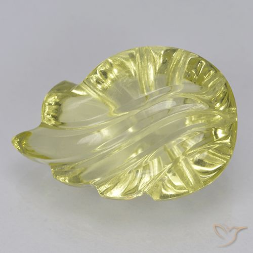 5.54ct Natürlicher hellgelb Quarz, Blumen-Schliff, Transparent
