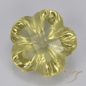 9,17 ctw natürlicher hellgelb Quarz, Blumen-Schliff, Transparent
