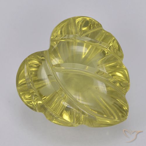 5.36ct Natürlicher Mittelgelb Quarz, Blumen-Schliff, Transparent, Photo A