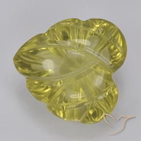 9,17 ctw natürlicher Mittelgelb Quarz, Blumen-Schliff, Transparent