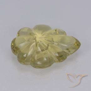 9,17 ctw natürlicher Neutrales Gelb Quarz, Blumen-Schliff, Transparent