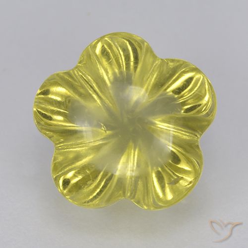 2.59ct Natürlicher Ananas Gelb Quarz, Blumen-Schliff, Transparent