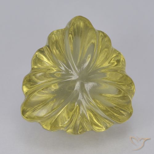 5.68ct Natürlicher Helles Gold-Gelb Quarz, Trillion, Transparent