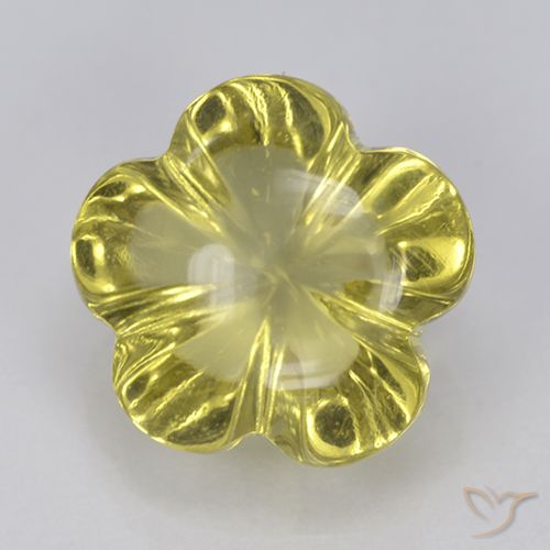3.64ct Natürlicher hellgelb Quarz, Blumen-Schliff, Transparent