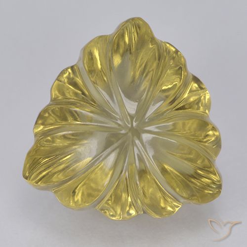 5.97ct Natürlicher Mittelhelles Gelb Quarz, Trillion, Transparent