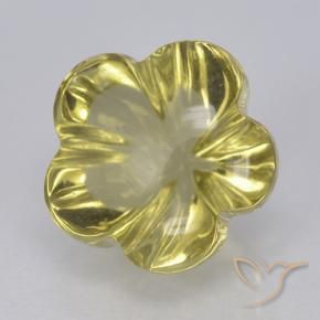 9,17 ctw natürlicher Mittelhelles Gelb Quarz, Blumen-Schliff, Transparent