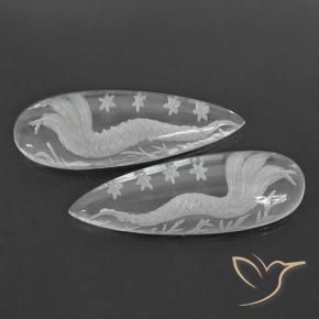 37.02 ct natürliche Klares Weiß Quarz-Edelsteine, Birnenform, Transparent