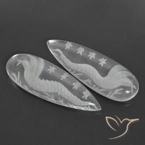 37.02 ct natürliche Klares Weiß Quarz-Edelsteine, Birnenform, Transparent