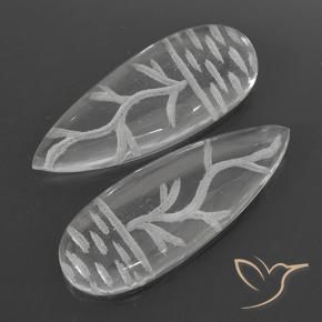 36.06 ct natürliche Klares Weiß Quarz-Edelsteine, Birnenform, Transparent