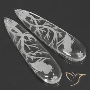 49,95 ct natürliche weißer Quarz-Edelsteine, Birnenform, Transparent