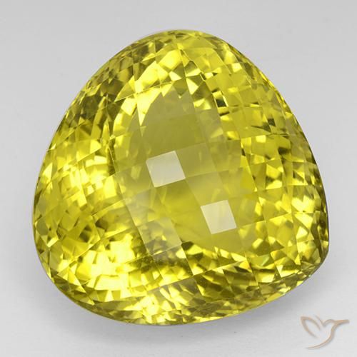94.63ct Natürlicher Ananas Gelb Quarz, Birnenform, IF