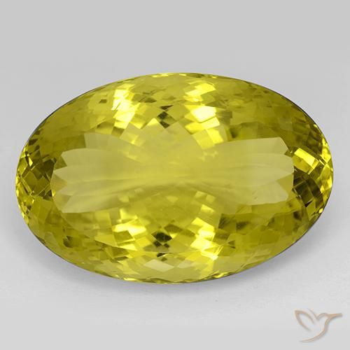 101.00ct Natürlicher Ananas Gelb Quarz, Oval, IF