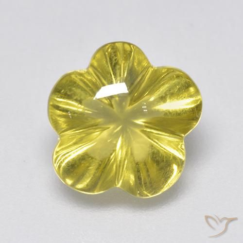 2.99ct Natürlicher Intensives Gelb Quarz, Blumen-Schliff, Transparent, Photo A