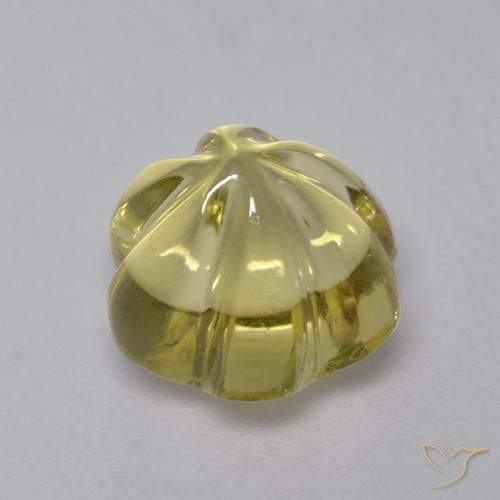 9,17 ctw natürlicher Blasses Gelb Quarz, Blumen-Schliff, Transparent