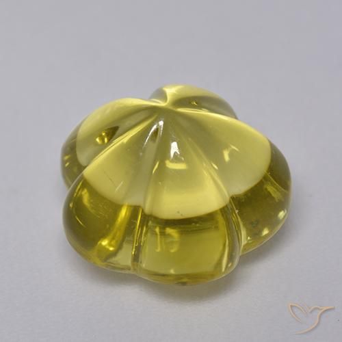 9,17 ctw natürlicher Mittelgelb Quarz, Blumen-Schliff, Transparent