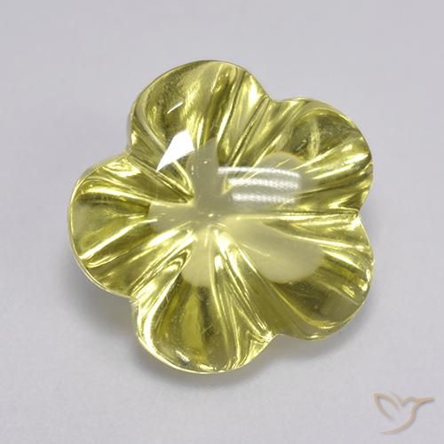 9,17 ctw natürlicher hellgelb Quarz, Blumen-Schliff, Transparent