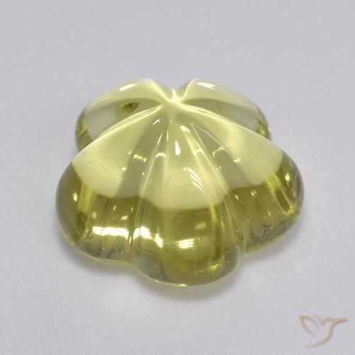 9,17 ctw natürlicher hellgelb Quarz, Blumen-Schliff, Transparent